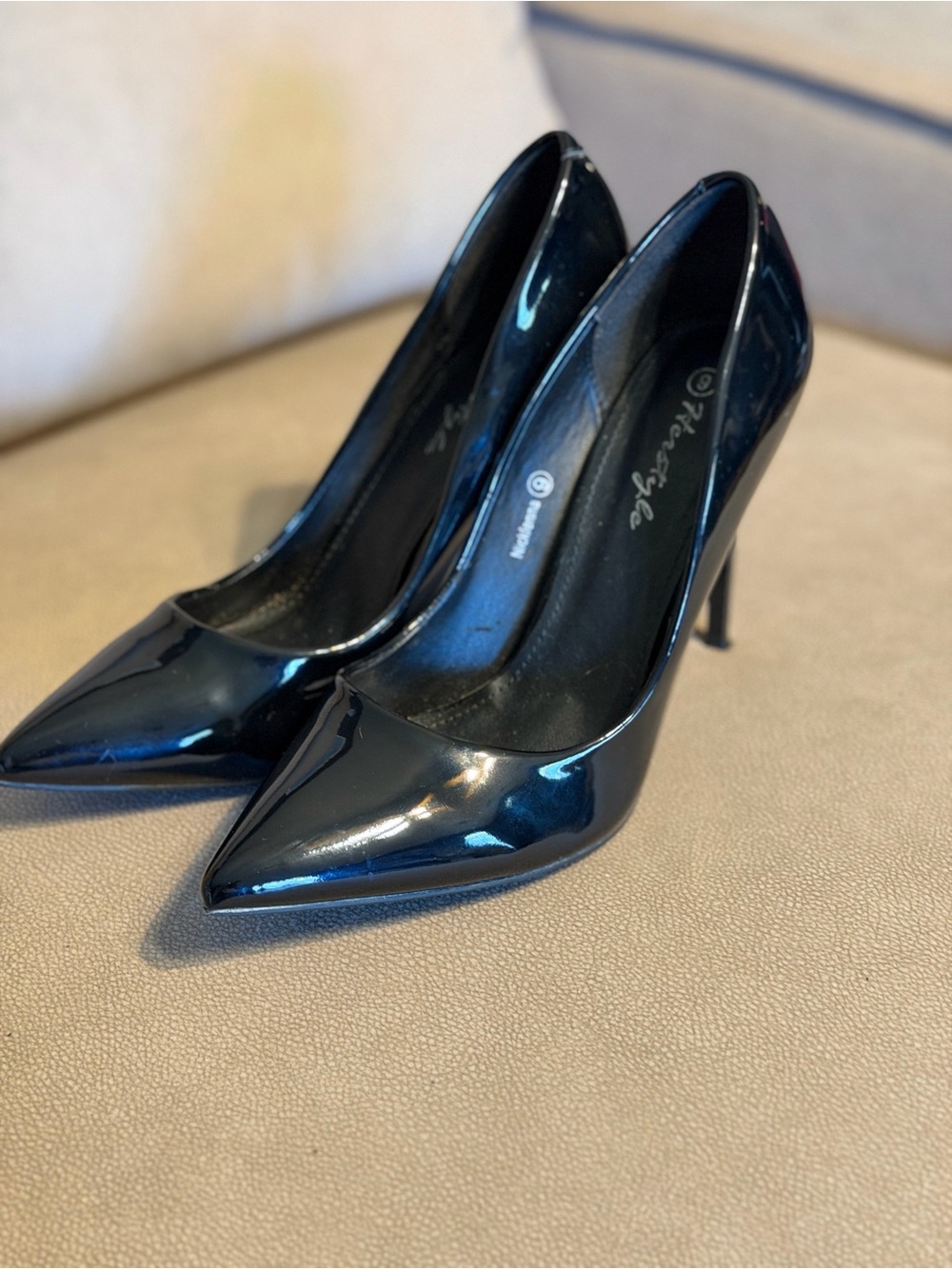 Herstyle Black Patent Pointed-Toe Stilettos